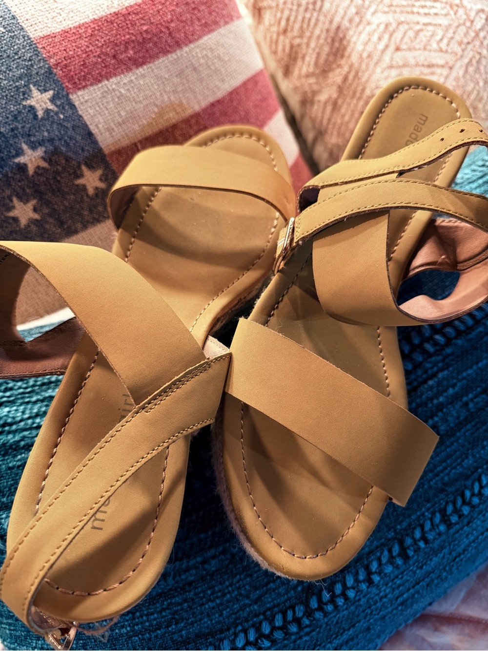 Madden Girl Mustard/Tan Platform Espadrille Sandals